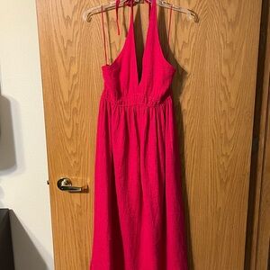 Steve Madden Fuchsia Halter Maxi Dress